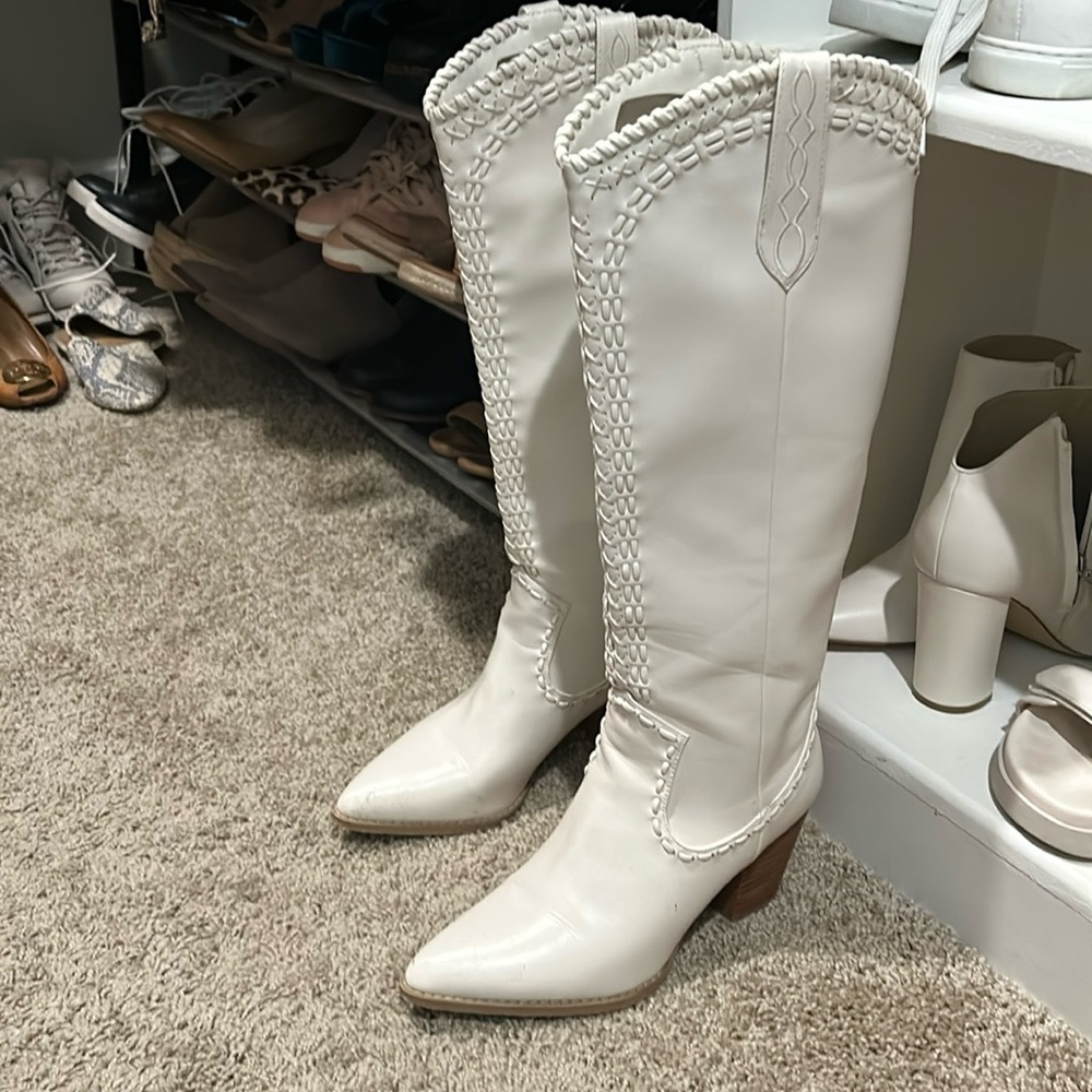 Billini off white stitched cowboy boots